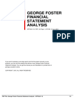 George Foster Financial Statement Analysis