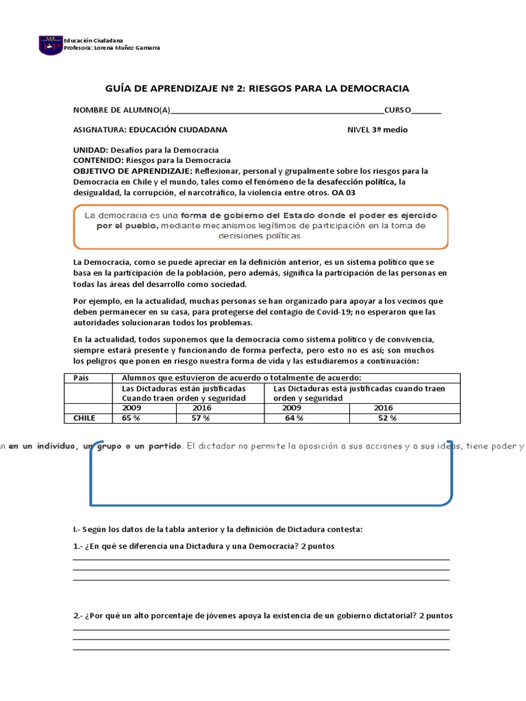 Riesgos para la Democracia en Chile | PDF | Democracia | Ideologías ...