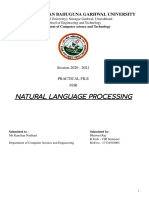 HEMWATI NANDAN BAHUGUNA GARHWAL UNIVERSITY PRACTICAL FILE FOR NATURAL LANGUAGE PROCESSING