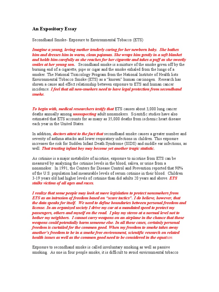 An Expository EssaySecondhand Smoke PDF Smoking Cigarette