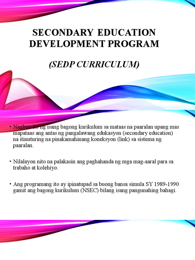 Secondary Education Development Program | PDF