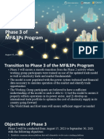 Overview: Phase 3 of MF&3Ps Program: August 15, 2021