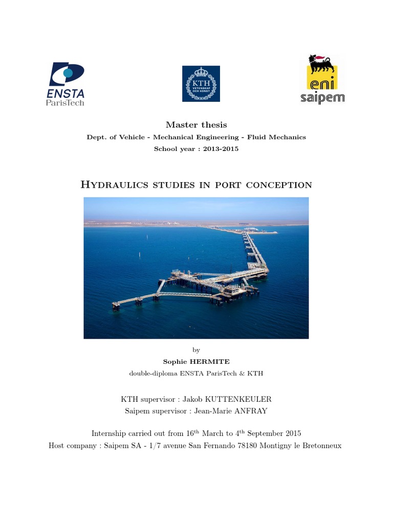 Hydraulics Studies in Port Conception Master Thesis PDF