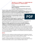 Analizamos El Derecho A La Tierra y Al Territorio de Los Pueblos Indígenas U Originarios