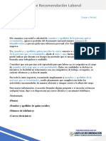 Modelo de Carta de Recomendacion Laboral