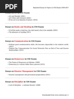 Repeated Essays &#038 Topics in CSS Exams 2000-2017