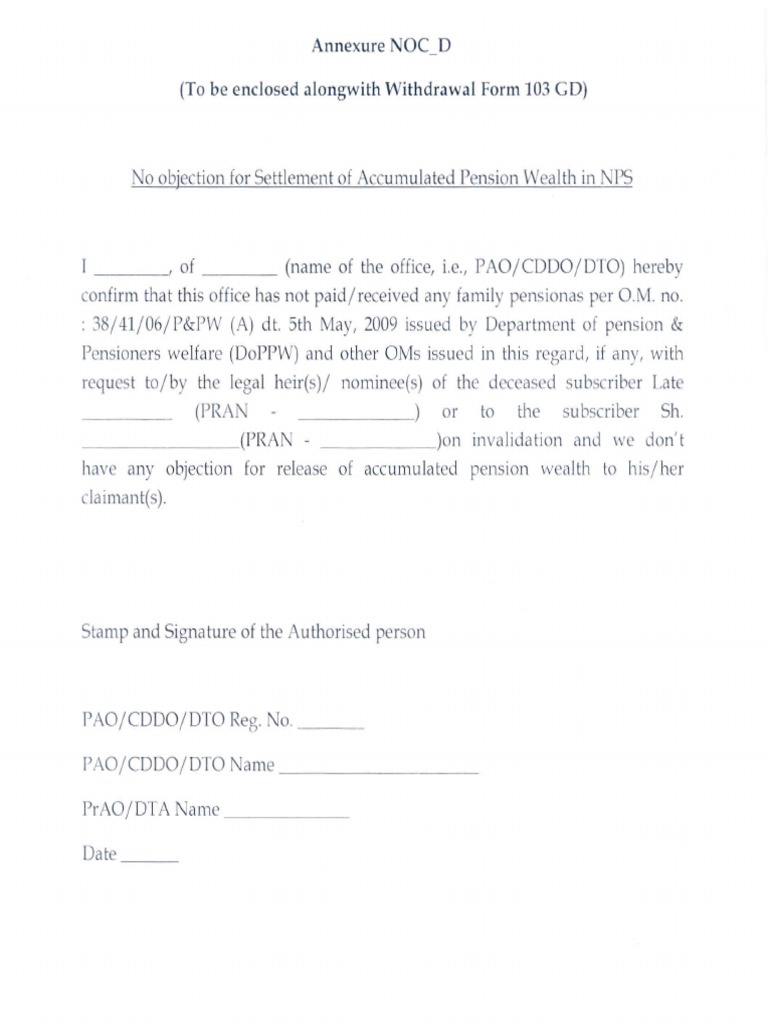 noc-for-family-pension-annexure-noc-d-pdf
