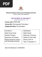 Department of Pharmacy: Mawlana Bhashani Science and Technology University