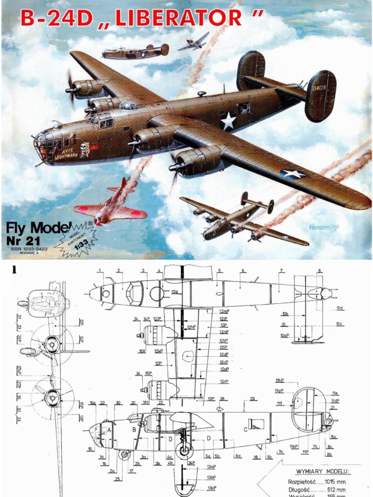 Model Kartonowy - Fly Model 021 - B-24 Liberator | PDF