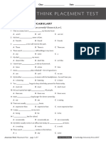 A Meric An Think PL Acement Test: Grammar and Vocabulary