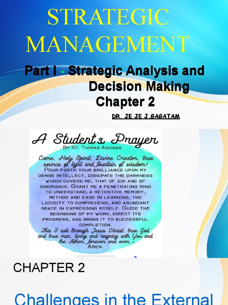 Chapter 2 of Part 1 Strategic Management and Decision Making | PDF ...