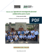 Memoria Del Taller Hacia Una Agenda de Investigación Forestal Colaborativa para El País