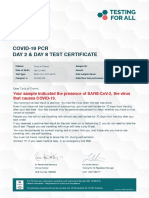 Covid-19 PCR Day 2 & Day 8 Test Certificate