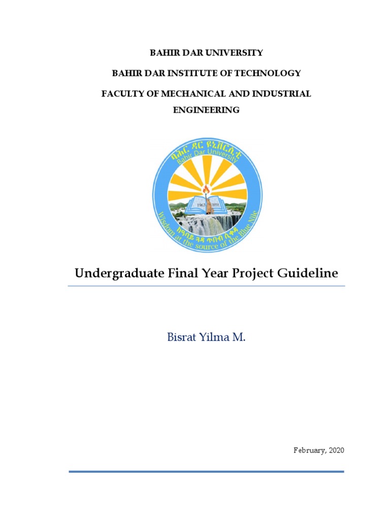 Final Year Project Guidelines for Engineers | PDF | Experiment | Data ...