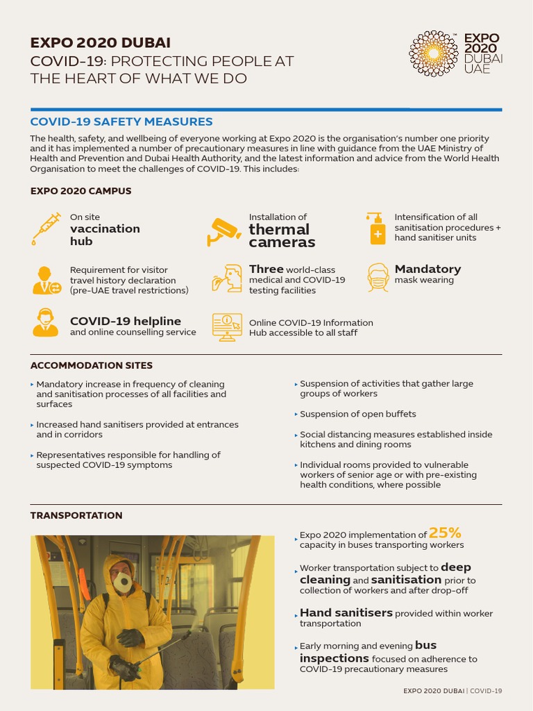 COVID-19 Safety Measures at Expo 2020 | PDF | Occupational Safety And ...