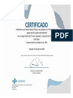 CERTIFICADO HORAS COMPLEMENTARES - SEBRAE - 8 Pilares Da Gestão Escolar - Gestão Administrativa