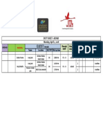 Guest: Duty Sheet - Azhad Monday, April 2, 2018