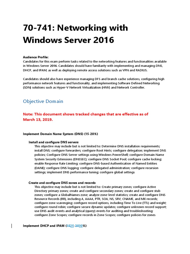 Windows Server 2016 Networking Exam Guide | PDF | Domain Name System ...