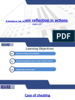 Values & Their Reflection in Actions: Unit 1.2