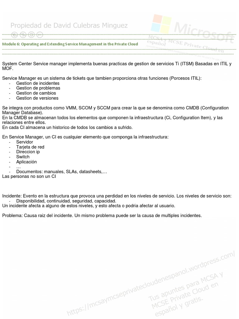 Gestión de Servicios ITSM en SCSM | PDF | Itil | It Service Management
