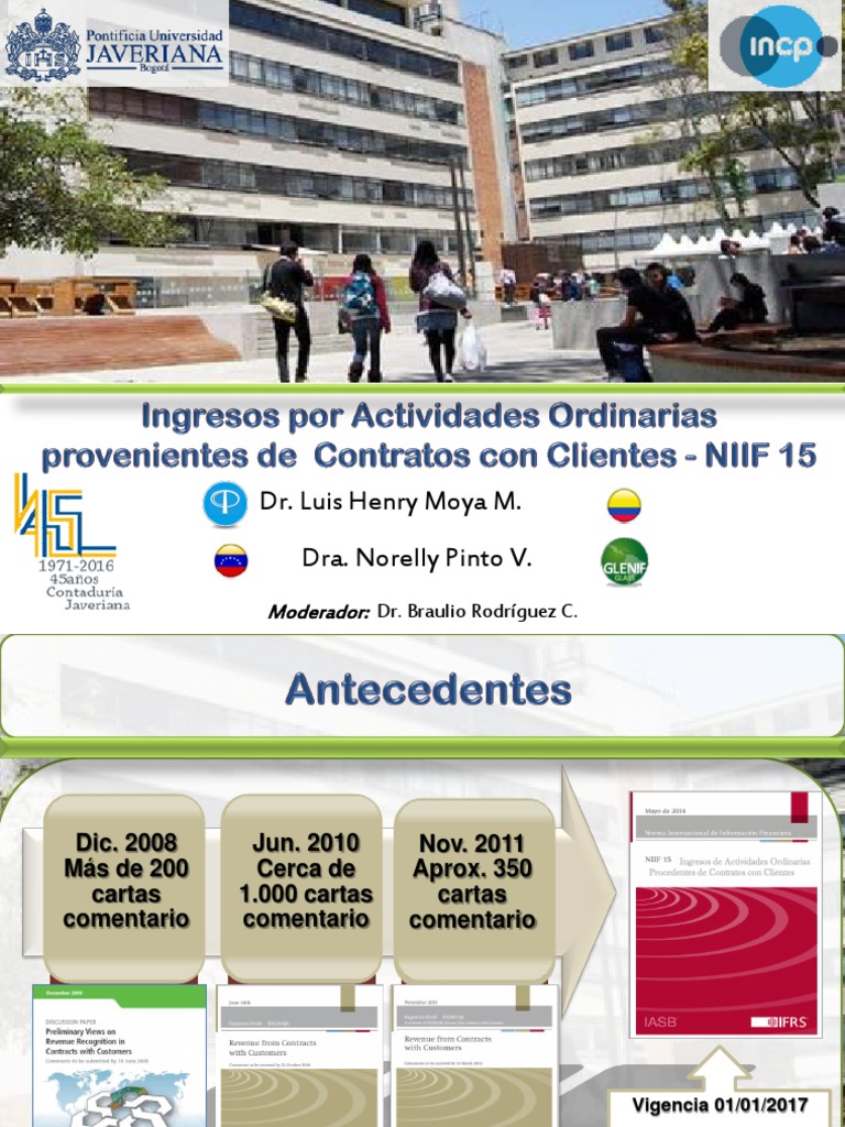 Conferencia NIIF 15 | PDF | normas internacionales de INFORMACION ...
