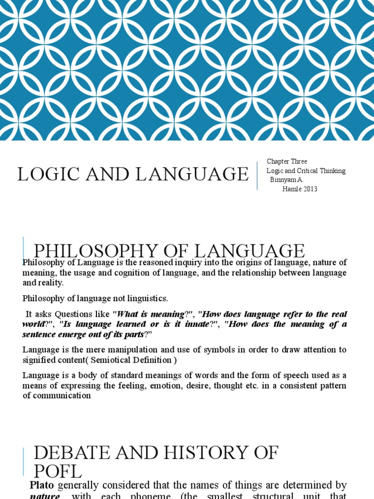 Logic and Language: Key Concepts in Philosophy of Language | PDF ...