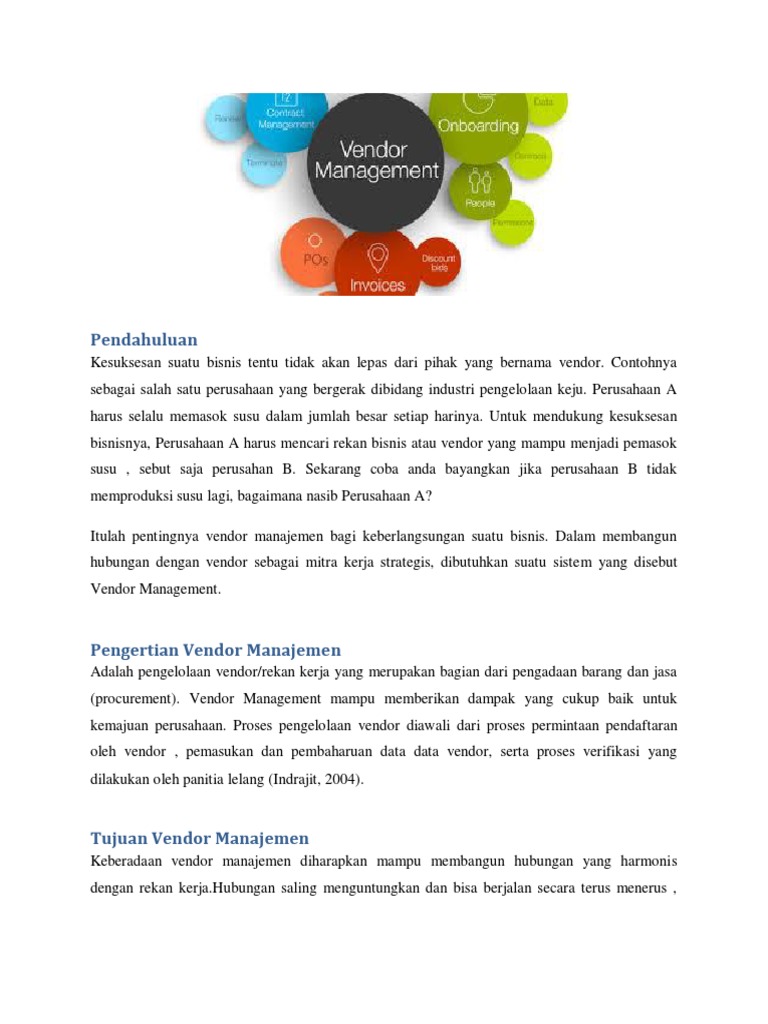 Manajemen Vendor untuk Kesuksesan Bisnis | PDF | Bisnis