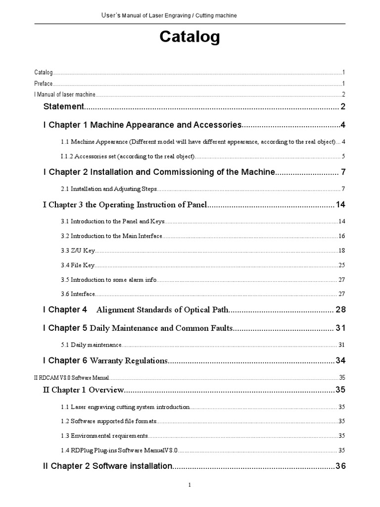Laser Machine Manual | PDF | Computer File | Mirror
