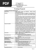 Training Proposal: San Vicente National High School Buhi, Camarines Sur S/Y 2020 - 2021