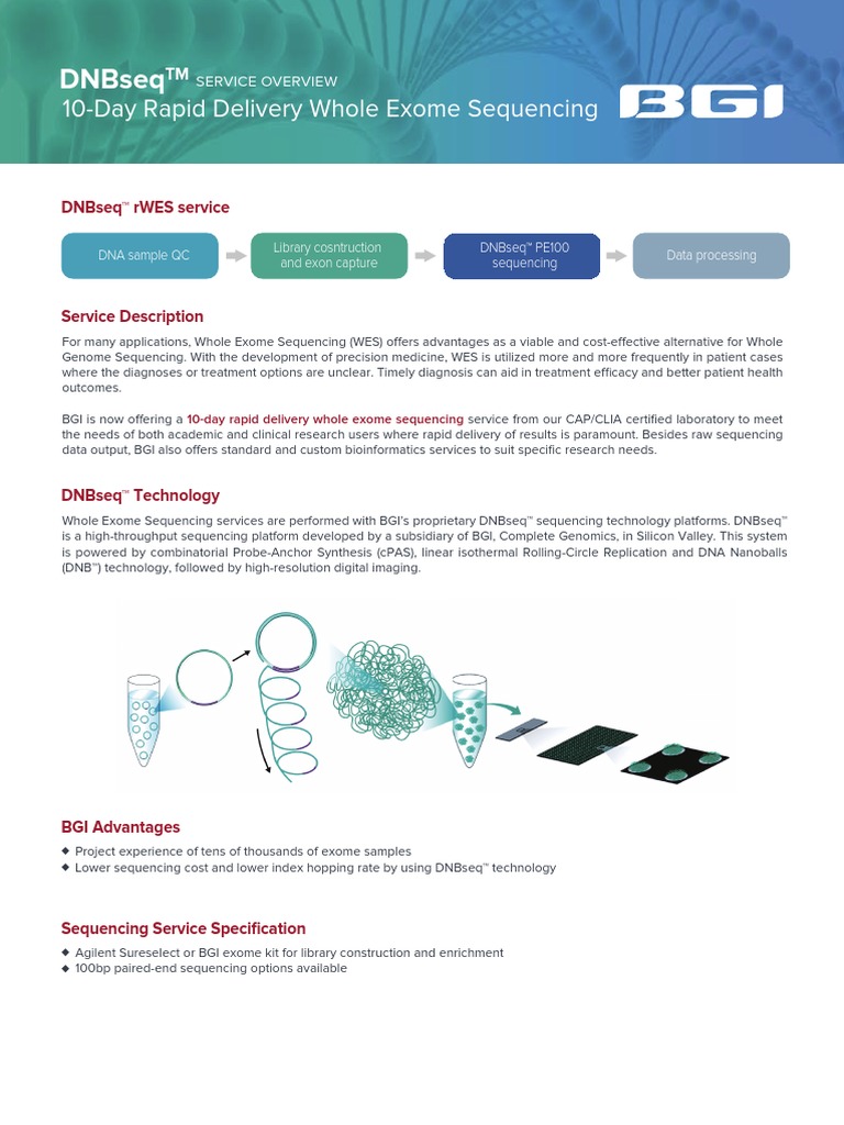 10 Day Rapid Delivery Whole Exome Sequencing 20190611 | PDF | Dna ...