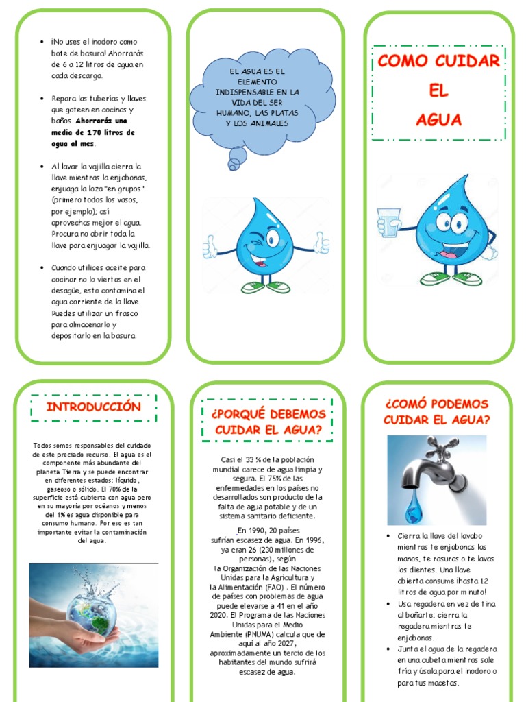 Consejos para Cuidar el Agua | PDF | Agua | Residuos