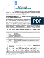 Resultados Preliminares de La Convocatoria de Alfabetizacion