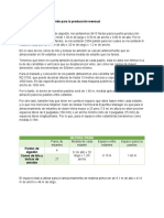 Calculo de Espacio Requerido para La Producción Materia Prima