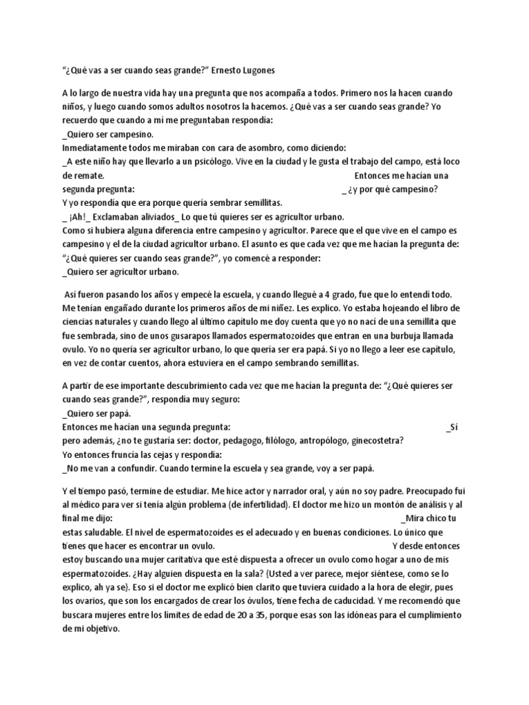 Quiero ser papá: la historia de un sueño infantil cumplido | PDF