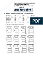 Ficha de Sumas y Restas para Segundo de Primaria