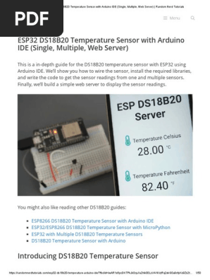 ESP32 DS18B20 Temperature Sensor With Arduino IDE (Single,, 51% OFF