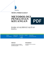 Metodologi Penelitian Keuangan: Bab4 Analisis Kualitas Data