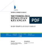 Metodologi Penelitian Keuangan: Bab5 Simpulan Dan Saran