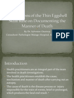 Eggshell Skull Rule (Cause of Death and Mechanism of Death)