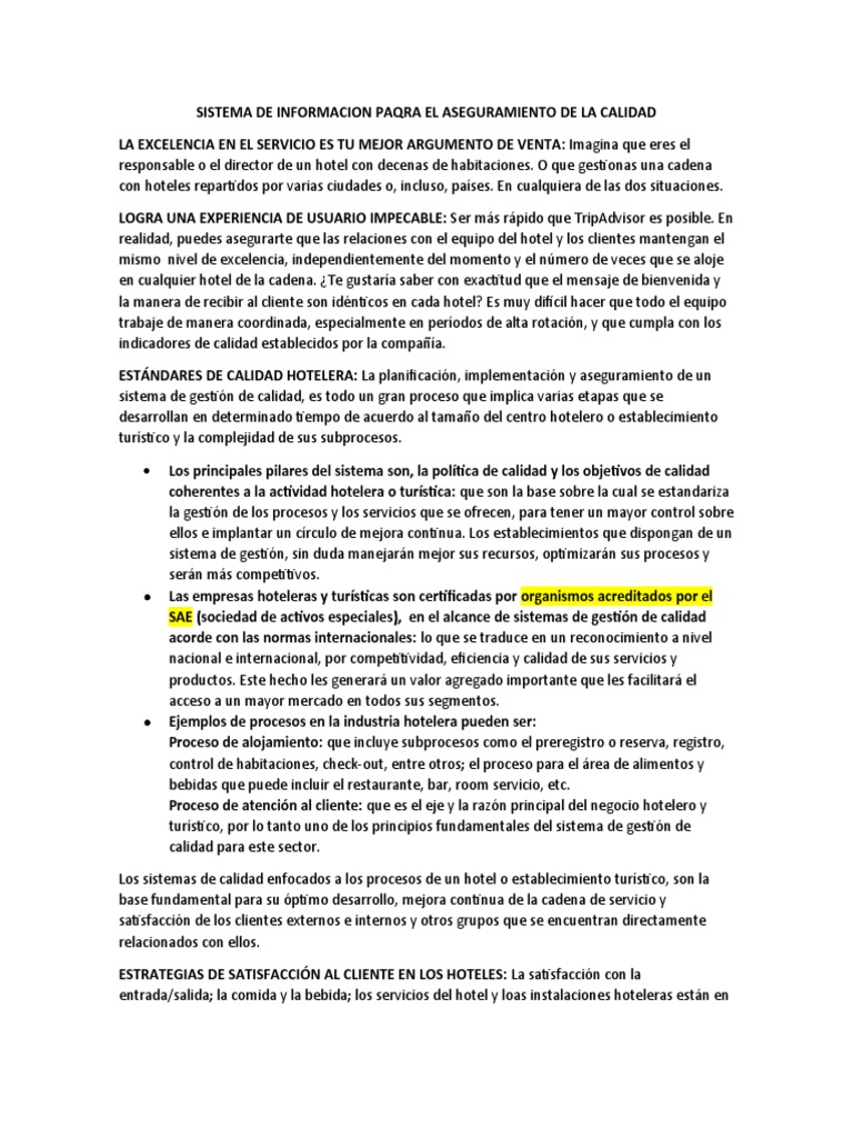 Sistema de Informacion para El Aseguramiento de La Calidad | PDF ...