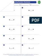 Comparing Numbers Worksheet: Date Name Class