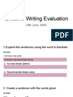 Standard Three Creative Writing Evaluation