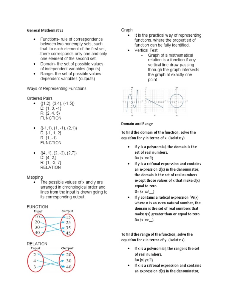 Functions: Domain and Range Explained | PDF | Function (Mathematics ...