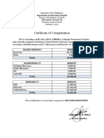 Certificate of Compensation: Salary/ Monthly Amount