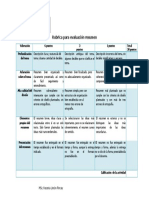 Rubrica para evaluación de resumenes