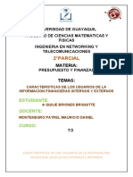 Caracteristicas de Los Usuarios de La Informacion Financiera Sean Estos Externos e Internos