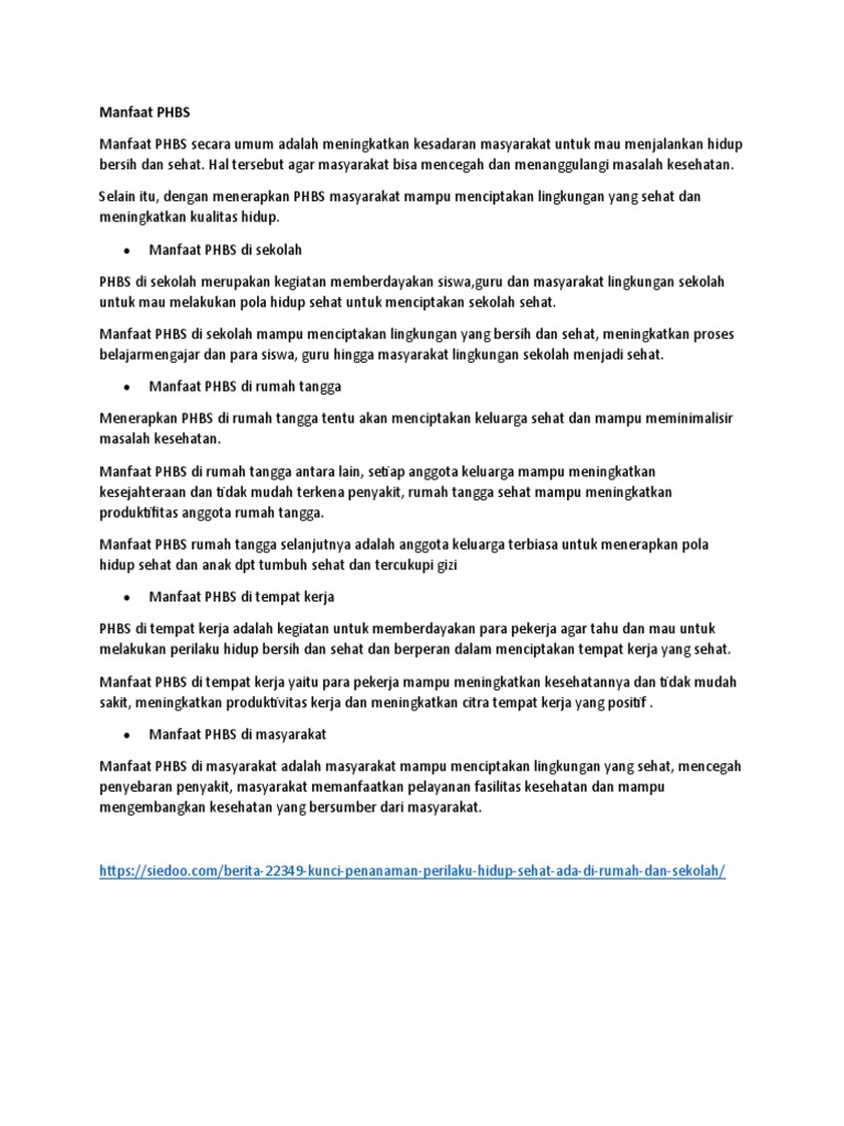 Materi Manfaat Phbs Pdf