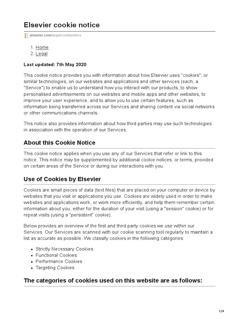 Elsevier Cookie Notice | PDF | Http Cookie | Websites