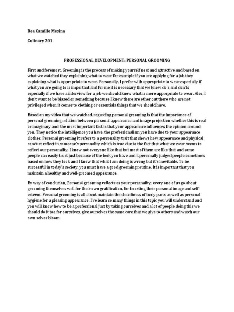 Personal Grooming PDF