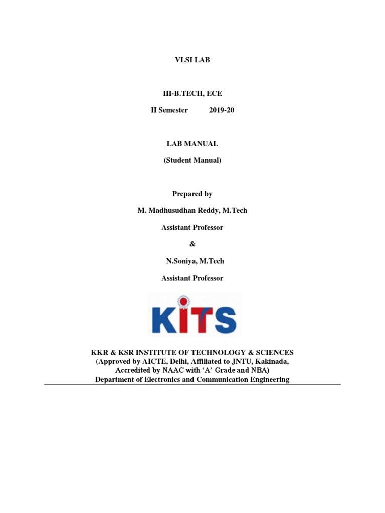 Vlsi Lab Manual r16 PDF Engineering Mosfet